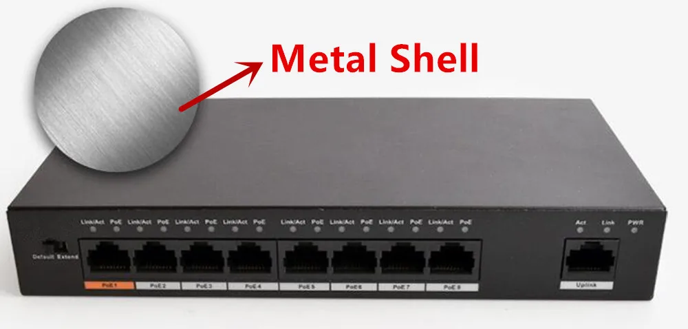 Коммутатор Dahua PoE DH-S1500C-8ET1ET-DPWR 8-канальный коммутатор питания Ethernet Поддержка 802.3af 802.3at POE+ стандарт питания Hi-POE