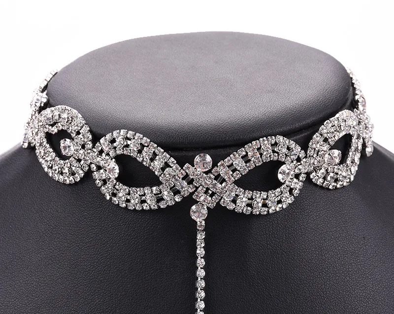 New Luxury Crystal Necklace for Women Full Rhinestone Choker Long Statement Body Chain Fashion Jewelry | Украшения и аксессуары