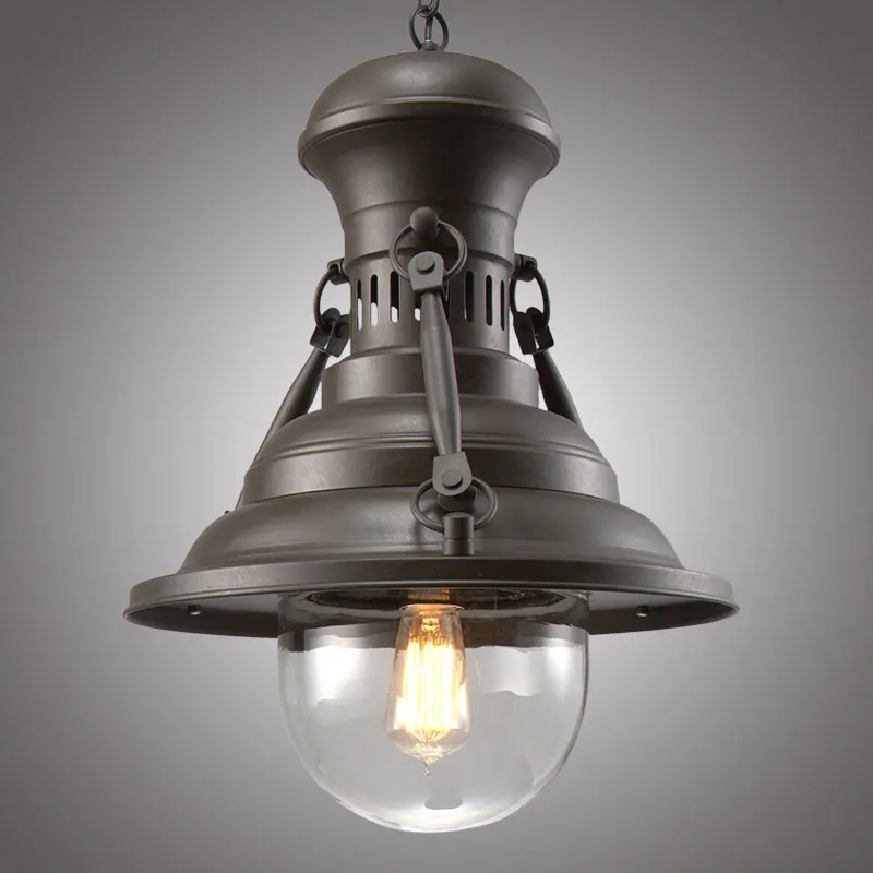 Старинные ржавые браун прохладный лодка форма лампы промышленного бар стиль