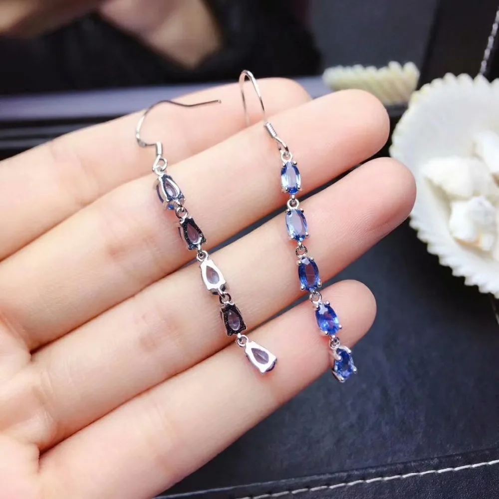 

Серьги-гвоздики shilovem из стерлингового серебра 925 пробы с натуральным сапфиром, изысканное ювелирное изделие для вечеринки, Трендовое новое ...
