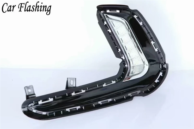 CSGJMY 1 комплект 12 В ABS светодиодный автомобильный DRL дневные ходовые огни с желтым сигналом поворота для hyundai Avante AD Elantra