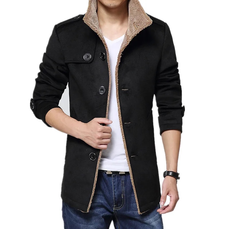 2018 шерстяная куртка-бомбер мужская зимняя утепленная повседневная