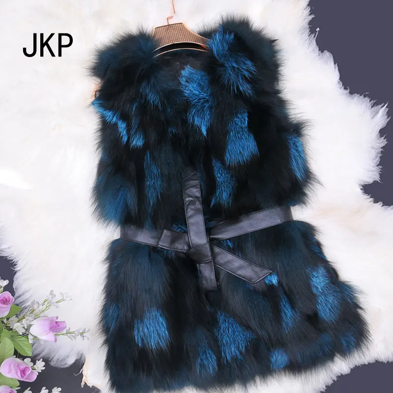 Free shipping Genuine fox fur vest women long fox fur vest winter real fox fur coat Retail/Wholesale custom big size