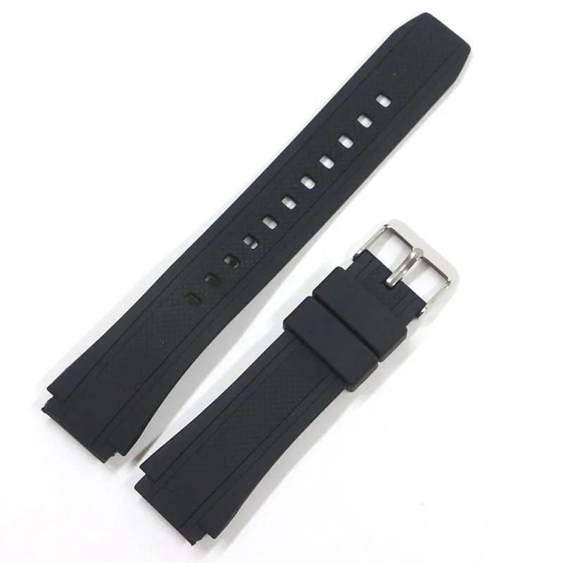 black pin clasp Резиновый ремешок для часов Casio Часы Edifice EF-552D-1A ремешок спортивный браслет мужской силиконовый браслет 17 мм Бабочка Пряжка EF-552 - Цвет ремешка: black pin clasp