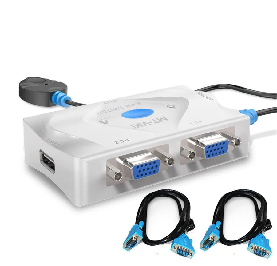MT-Viki 2 порта KVM переключатель VGA USB горячий ключ проводной выбор автоматическое