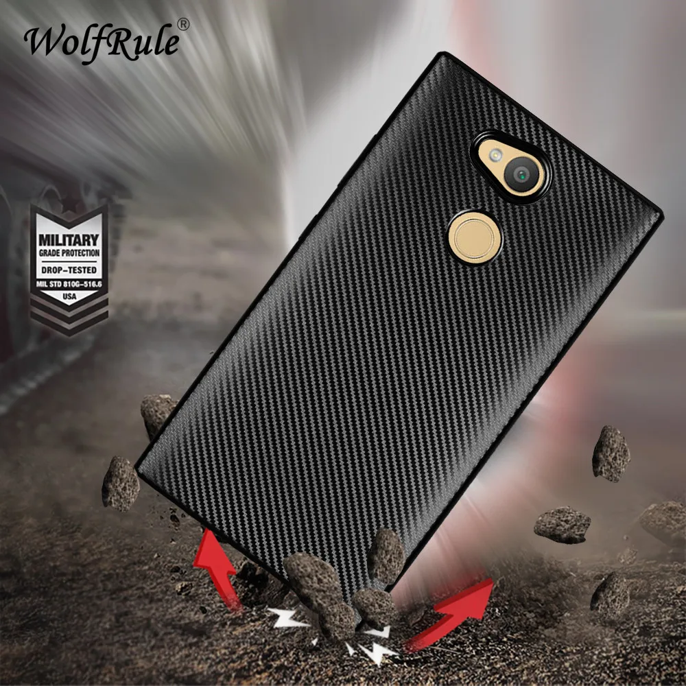 Чехол WolfRule для Sony Xperia L2 Роскошный чехол с полной защитой из углеродного волокна