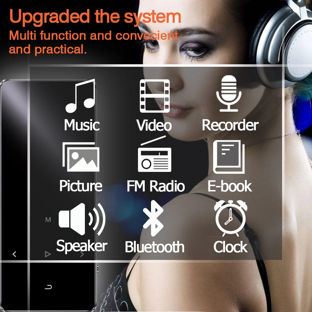 Музыкальный MP3 плеер Bluetooth 4 2 портативный цифровой аудиоплеер без потерь с FM радио