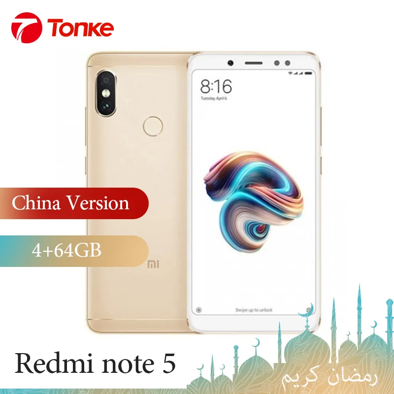 Глобальная прошивка Xiaomi Phone Redmi Note 5 64 Гб ПЗУ 4 ОЗУ Восьмиядерный процессор Snapdragon 636