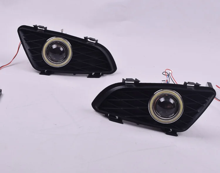 QINYI светодиодный DRL Angel Eye для Mazda 6 2003-2008 дневные ходовые огни H11 55 Вт галогенный противотуманный светильник