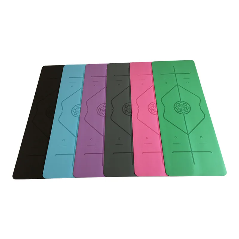 

Fitness Plastic Body Line Yoga Mat PU Natural Rubber Yoga Mat 5mm Lengthened Widened Yoga Mat