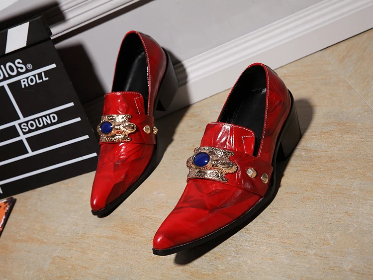 Choudory Натуральная Кожа Свадебные Туфли Slip On Diamond Золотой Металлик Toe Мокасины