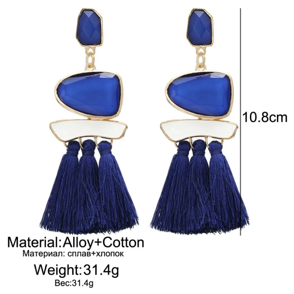 Bohemian Women Fashion Tassel Long Earring Vintage Multicolor Ear Accessories Hot Sales Wedding Party Folk Style Dangle Earrings | Украшения