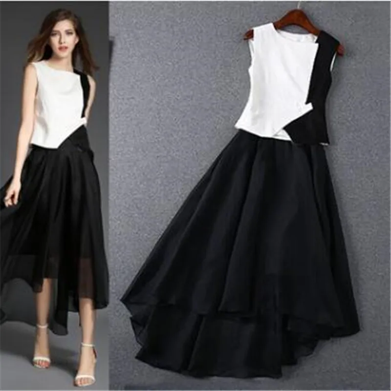 2018 Для женщин Весна платье Лидер продаж жилет Евгений пряжи нерегулярные костюм