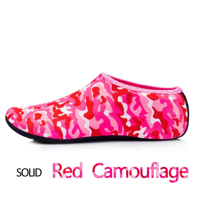 Red Camouflage UPUPER/пляжная обувь унисекс для водных видов спорта; обувь для плавания; мужские и женские кроссовки; нескользящие шлепанцы для занятий йогой; обувь для плавания - Цвет: Red Camouflage