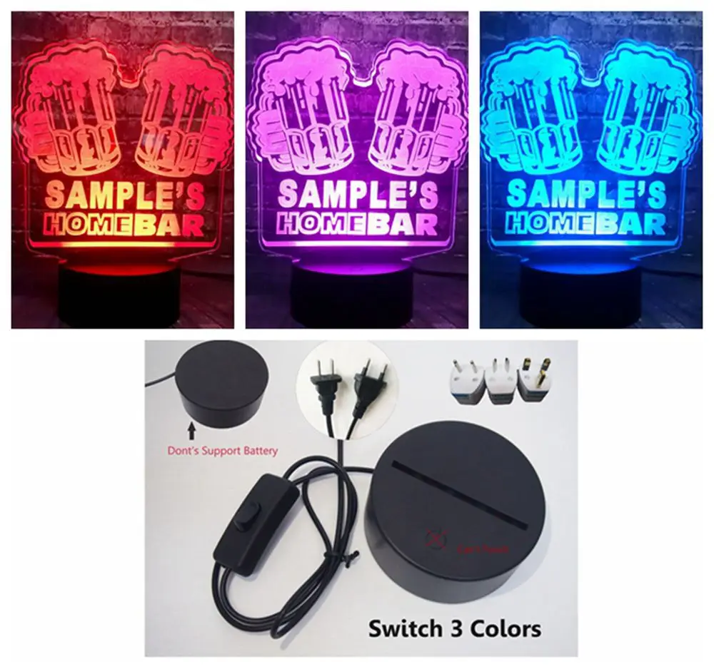 Switch 3 Color Пивной бар или паб led настольная лампа ночник творческий 7 цветов USB Батарея заряд энергии блеск домашний декор настроение лава лампа для друзей подарок - Испускаемый цвет: Switch 3 Color
