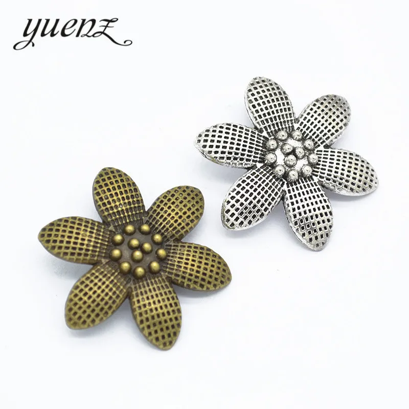 YuenZ 3pcs 2 colour Antique bronze Metal Alloy Jewelry flower charms For Diy Handmade Bracelet Charms making Q1109 | Украшения и