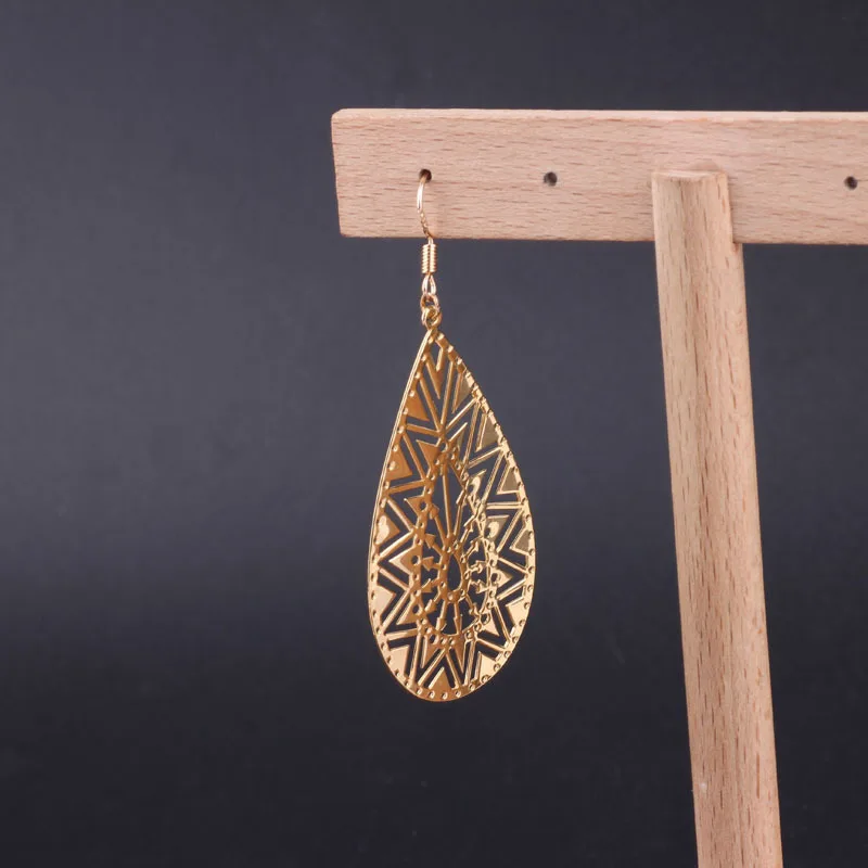 DIY ювелирные изделия для ушей, медное покрытие, серьги, кулон, материал 18 k, настоящее золото, капли воды, листья, Круглые, Mori, ретро, 4 штуки