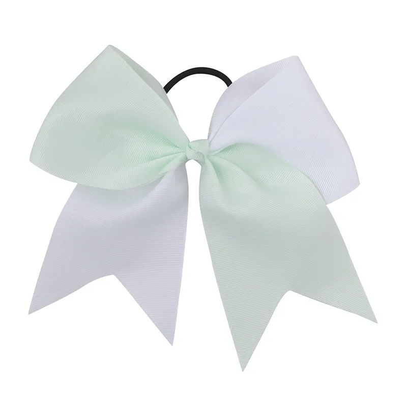 mint green 7 дюймов Женская лента из корсажа эластичная лента для волос в стиле пэчворк для девочек, банты для волос, галстуки, веревка, жевательные помпоны для чирлидеров, вечерние резинки - Цвет: mint green