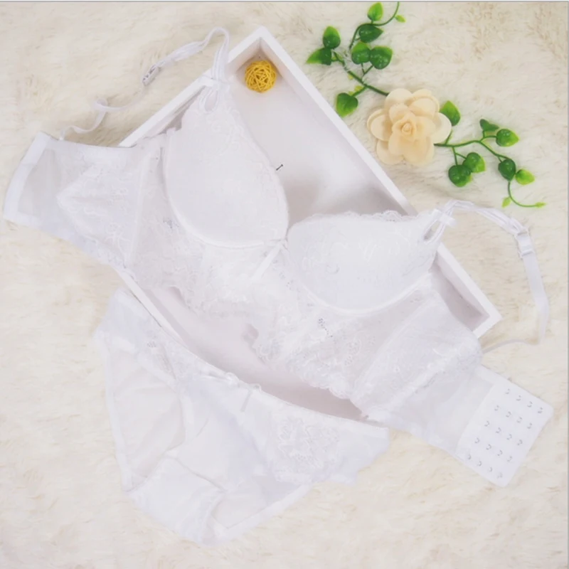 2017 full lace bra set women sexy temptation ultra-thin breathable gather push up underwear bow hollow out | Женская одежда