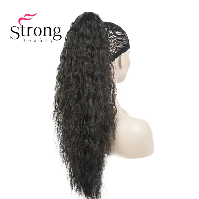 StrongBeauty 24 ''6 цветов синтетический конский хвост Кудрявые Волнистые коготь наращивание волос клип на шнурке шиньон