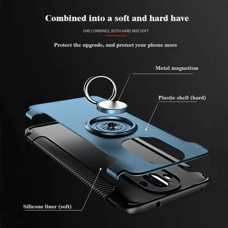 Ring Holder Magnetic Car Soft Stand Armor Case Cover For Huawei P10 Lite Nova 2 Plus Mate 9 10 Pro Honor 7x V9 Play |