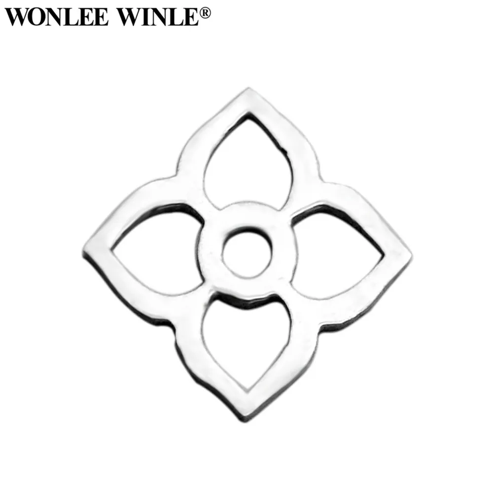 Wonlee Winle DIY 316 Нержавеющая сталь лазерной насечкой повезло четыре листа клевера