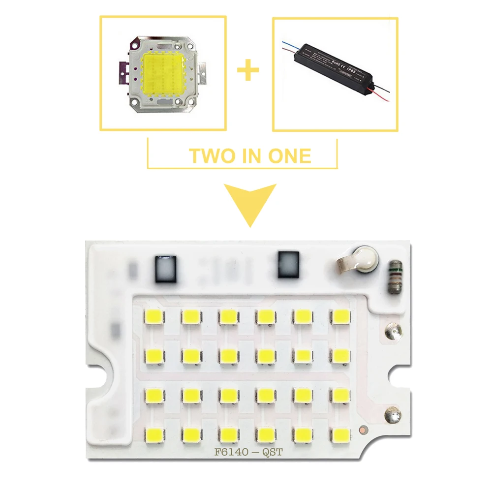5 шт./лот светодиодный чип 2835 SMD 10 Вт 20 30 50 100 AC220 в с умными IC световыми бусинами для