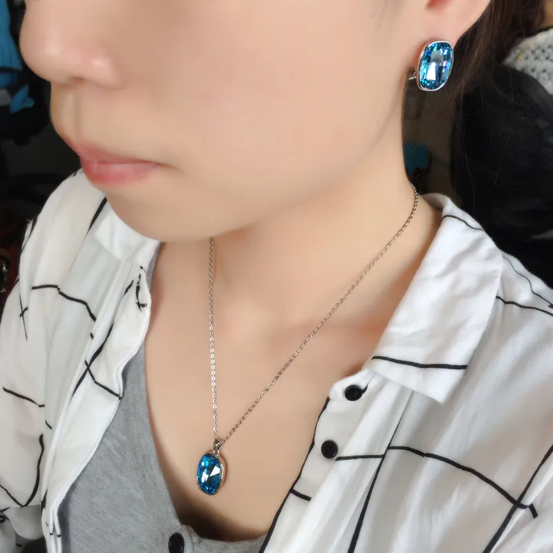 Ювелирный Комплект из колье и серёг с кристаллами Swarovski|earrings necklace|necklace earringnecklace with