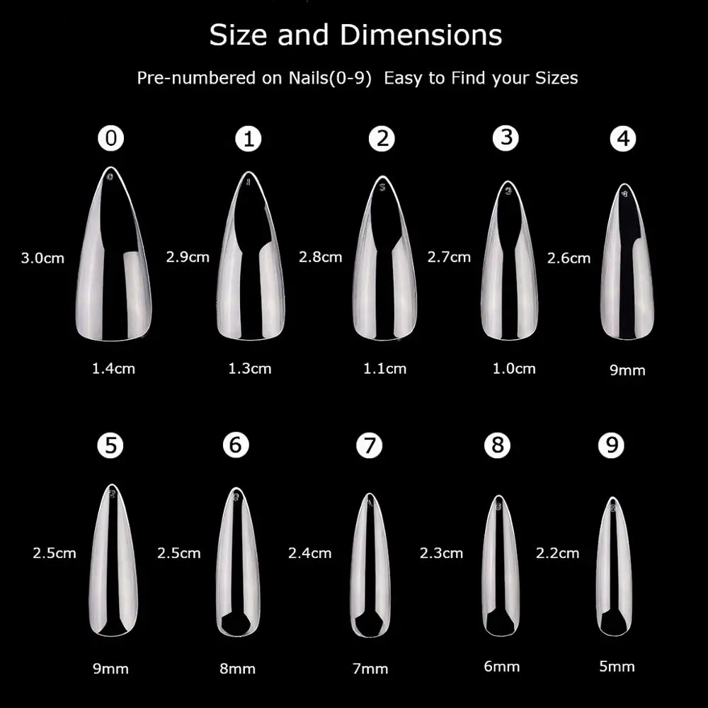 Makartt Stiletto Nails 500 шт острые накладные ногти для маникюра, акриловые салонные натуральные прозрачные ногти A0535