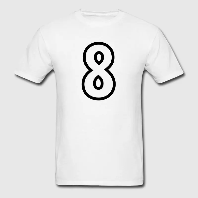 Новая мода футболка для Для мужчин Homme сгущенное номер 8 контур футболки S 3xl