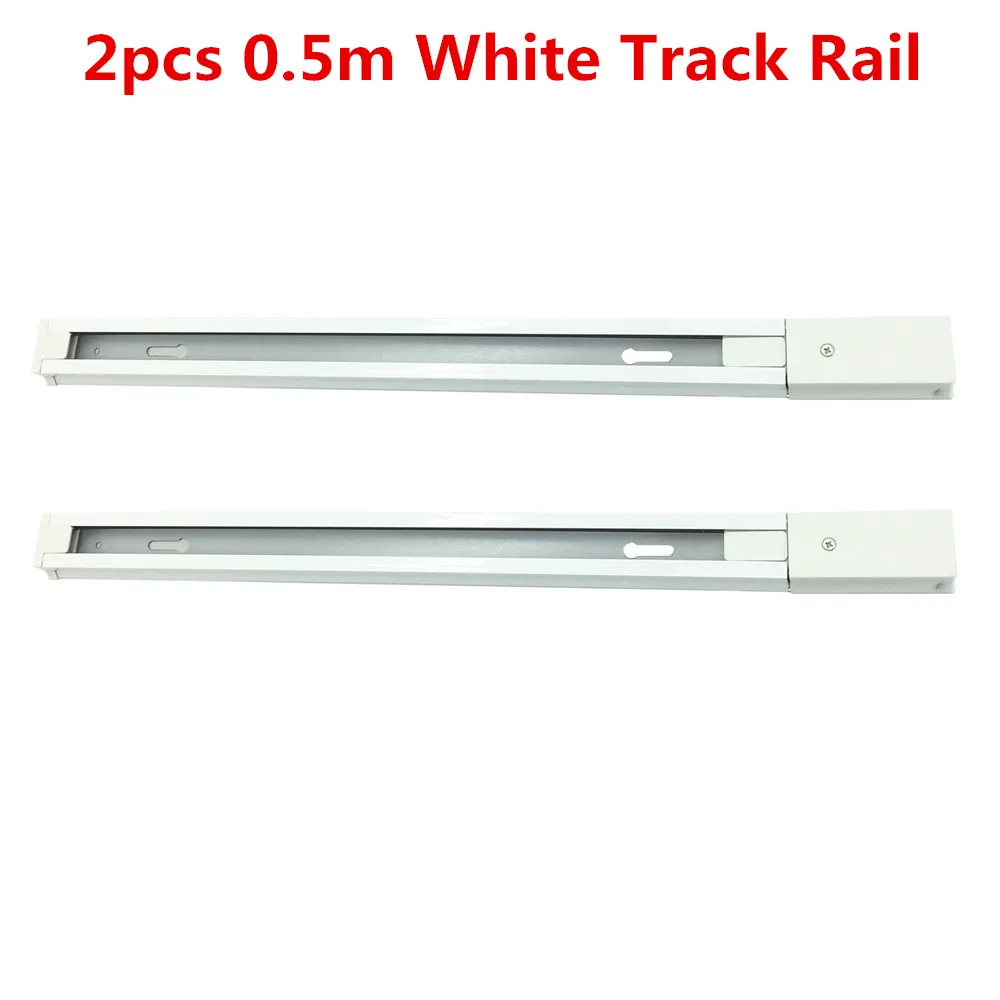 2pcs 0.5m White Rail 2-провод 0,5 м Толстый Алюминий железнодорожных путей светодиодный Трек Светильник рельса с разъемами Универсальный рельсы трек светильник ing светильники - Испускаемый цвет: 2pcs 0.5m White Rail