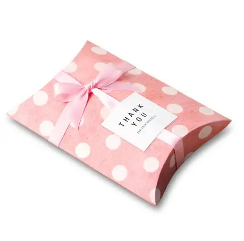 New Craft Paper Pillow Shape Wedding Favor Gift Boxes Pie Party Eco Friendly Kraft Promotion