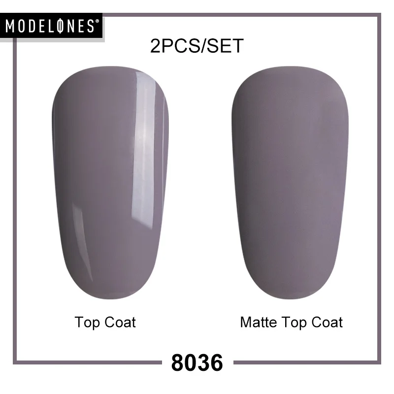 8036 MATTE TOP COAT Modelones, 2 шт./лот, Матовый верхний слой, набор гель-лаков для ногтей, сделай сам, матовый эффект, светодиодный Гель-лак для ногтей, наборы, Полупостоянный УФ-Гибридный гель - Цвет: 8036 MATTE TOP COAT