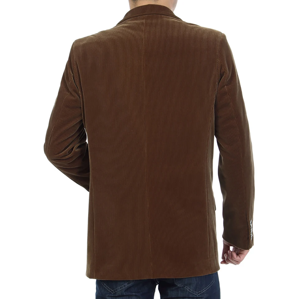 Men's Cotton Corduroy Coat Single Breasted Blazer Jacket Mens Casual Costume Homme | Мужская одежда