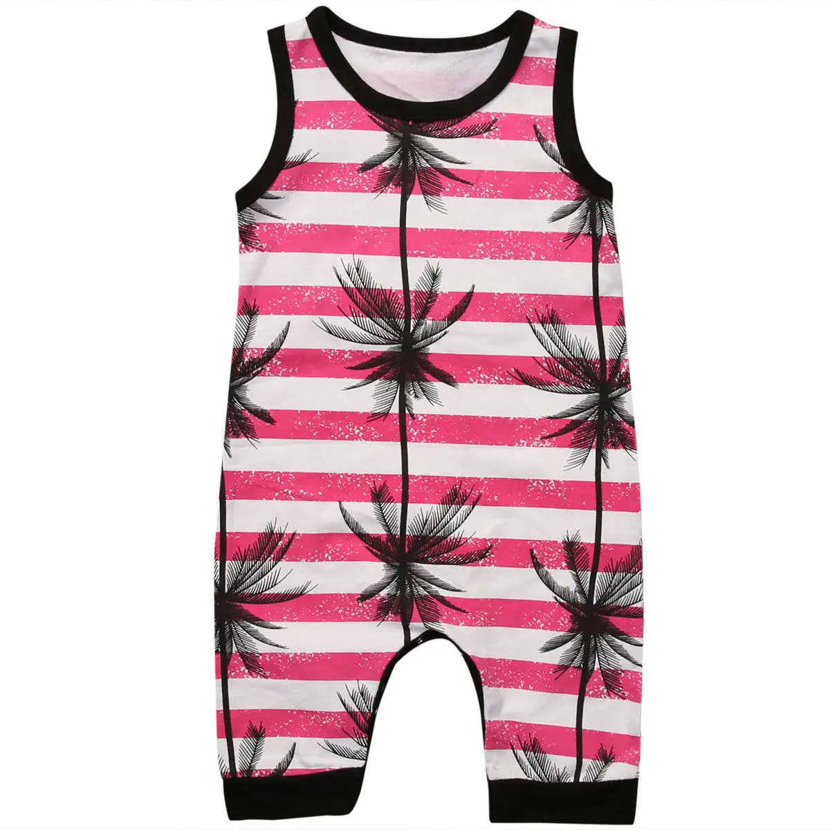 Модная детская одежда с кокосовой пальмой 2017 комбинезон для маленьких девочек