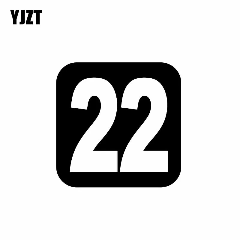 

YJZT 14 см * 14 см Модный номер 22 виниловая графическая декоративная наклейка автомобильная наклейка черные/серебряные аксессуары