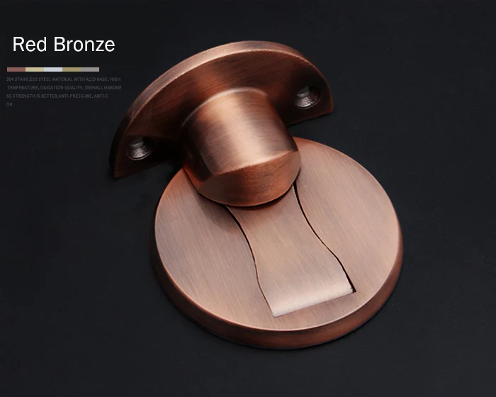 red bronze KAK, магнитные дверные стопоры, 304, нержавеющая сталь, дверные стопоры, скрытые дверные держатели, для ловли пола, без гвоздей, дверной стопор, мебельная фурнитура - Цвет: red bronze