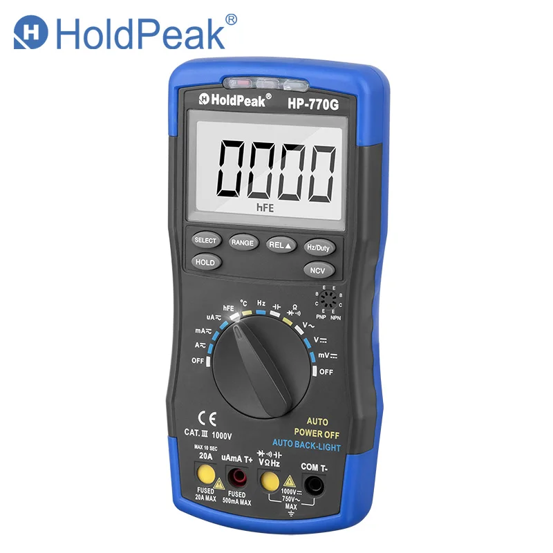 Цифровой мультиметр с автоматическим выбором диапазона HoldPeak измеритель