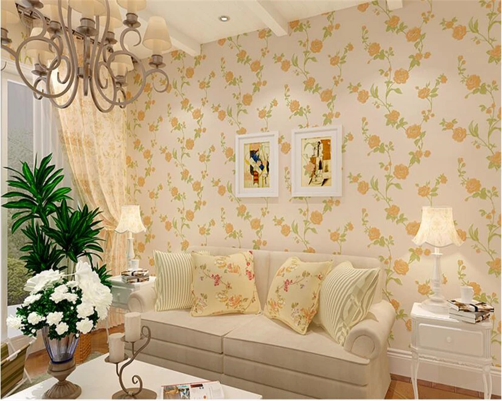 Beibehang papel de parede Classic нетканые корейские пасторальные цветы Красивая теплая