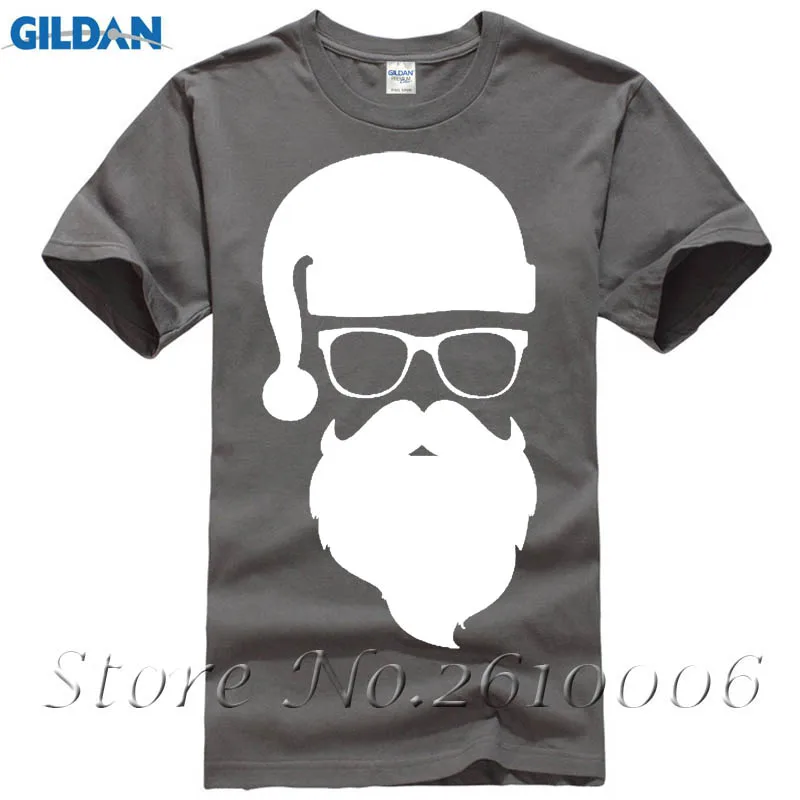 Санта Клаус с солнцезащитные очки Для мужчин О-образным вырезом Футболка