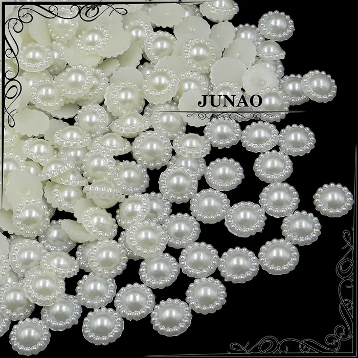 12 мм цвета слоновой кости полубусины из АБС-пластика с жемчугом кабошоны для