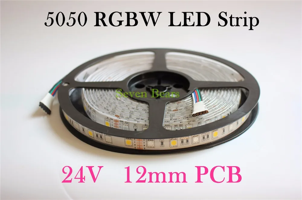 Водонепроницаемая светодиодная лента IP65 5050 DC24V RGBW подсветка RGBWW SMD 12 мм PCB 5 м 60