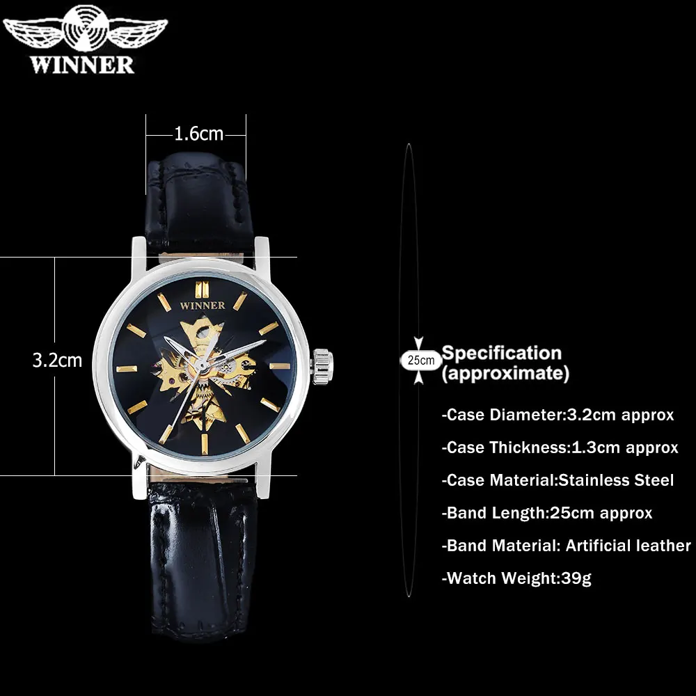 Часы скелетоны женские прозрачные серебристые с автоподзаводом|leather band watches