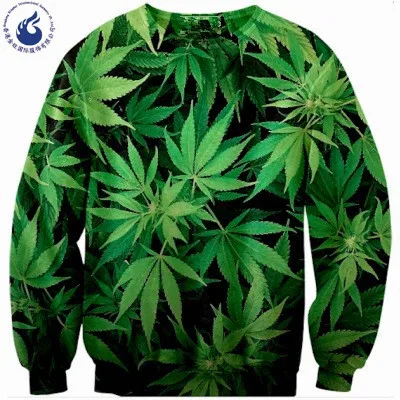 Fashion men/women hiphop streetwear sport hoodie feuille hemp leaf weed 3d sweatshirt crewneck hoodies pullovers tracksuit | Мужская
