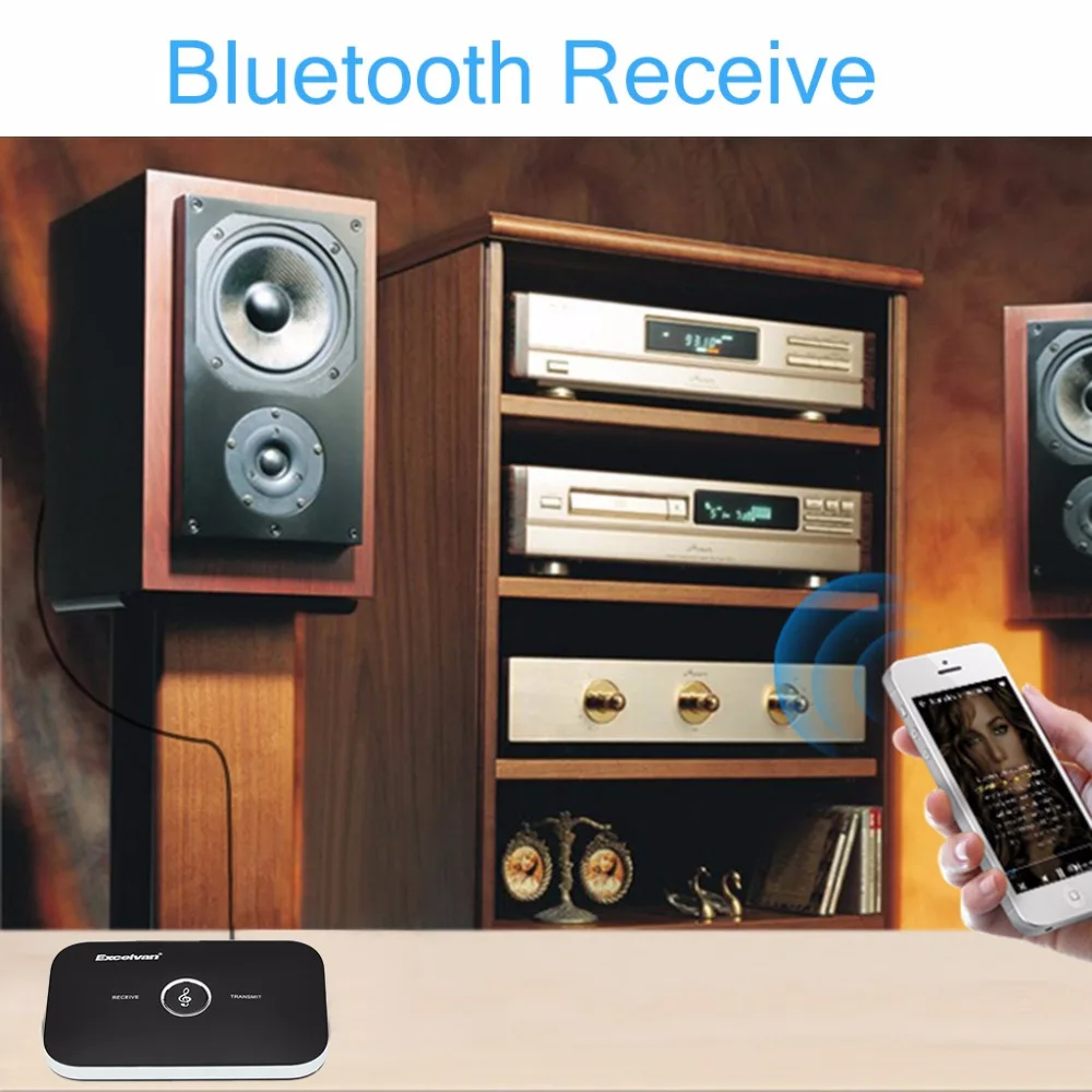 Excelvan Bluetooth RT-B6 адаптер HIFI беспроводной аудио Bluetooth приемник и передатчик с 3,5 мм аудио для ТВ MP3 ПК