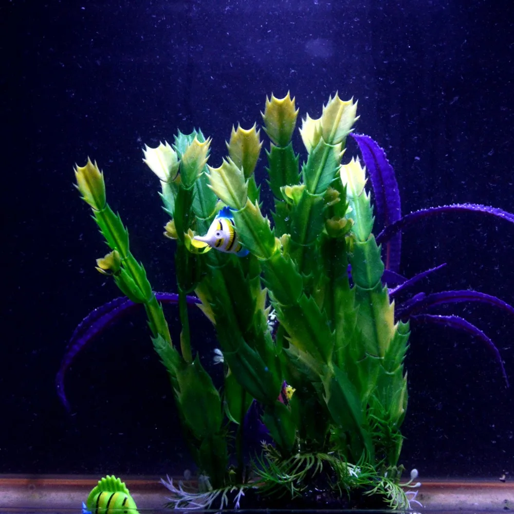 Новые пластиковые искусственные аквариумные растения водные листья Acuario