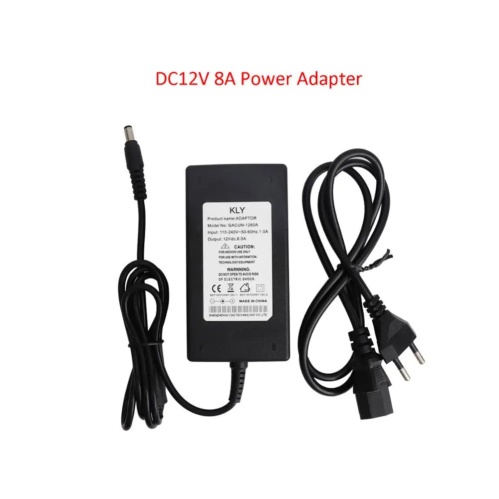 12V 8A Power Adapter 5m DC12V двухрядные Светодиодные ленты SMD5050 не водонепроницаемый RGB светодиодный лента Диодная лента с 44-клавишный пульт ИК пульт дистанционного управления RGB JQ - Испускаемый цвет: 12V 8A Power Adapter