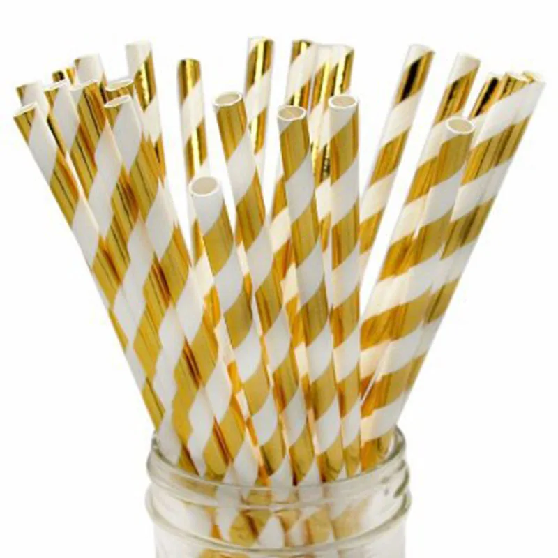 25pcs gold straw 8 шт. 7 дюймов розовый синий день рождения Свадебная вечеринка Принадлежности Декор блюдо для торта одноразовые бумага "Принцесса" тарелки Детские невесты душ сувениры - Цвет: 25pcs gold straw
