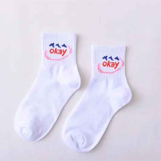 Японские Женские носки Харадзюку С Рисунком акулы в Корейском стиле; забавные женские носки с героями мультфильмов; хлопковые забавные носки с изображением пламени - Цвет: 9