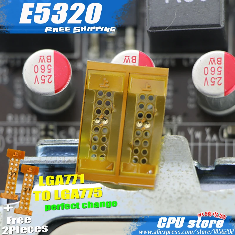 Процессор Intel Xeon E5320 1,86 ГГц/8 м/1066 LGA771 Core 2 Quad CPU работает на материнской плате LGA 775 2 штуки бесплатно, E7300 E7400